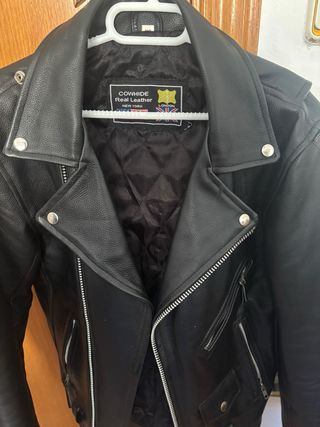 Cazadora Piel Vaca Negra