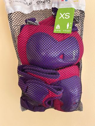 Protectores niña XS patines patineta oxelo rosa