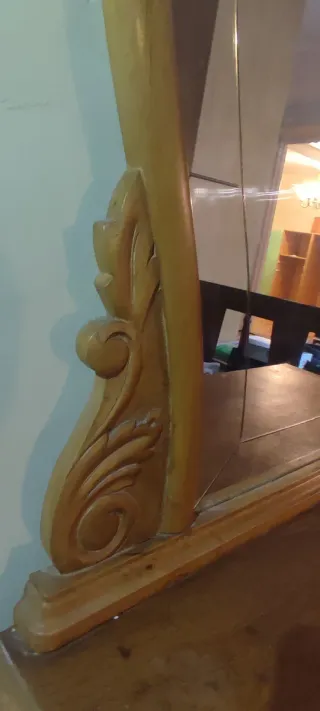 Tocador antiguo madera con espejo