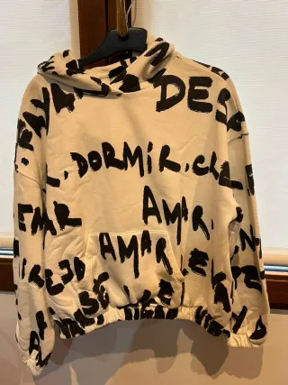 Sudadera Desigual Blanca Estampada Talla L