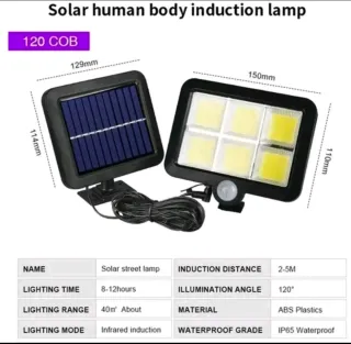 Faretto Solare LED 120 con Pannello Sensore Movime