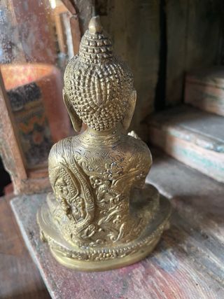 Figura Buda Bronce Tallada