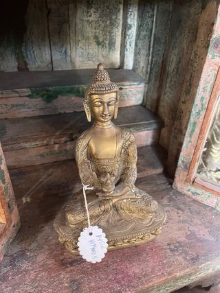 Figura Buda Bronce Tallada