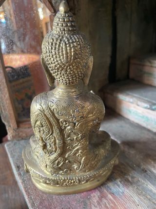 Figura Buda Bronce Tallada