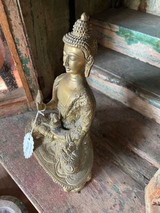 Figura Buda Bronce Tallada