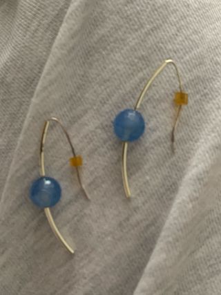 Pendientes de plata con cuentas azules