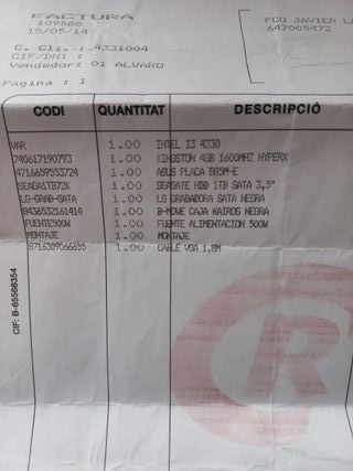 PC Sobremesa Intel Core i3
