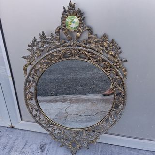 Espejo Ovalado Decorativo Dorado