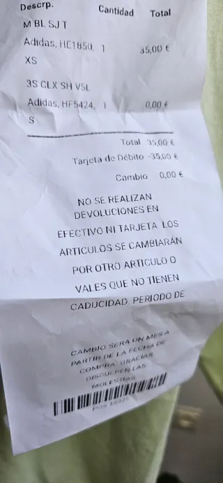 Camiseta Adidas Talla XS