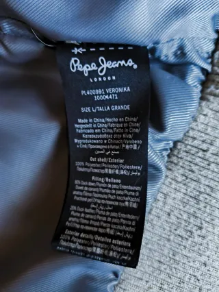 Chaqueta Pepe Jeans Plumas Beige Mujer