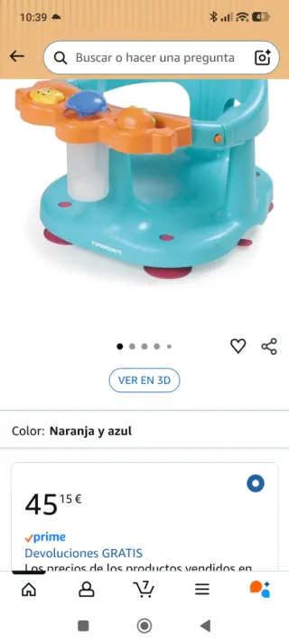 Silla de baño para bebé