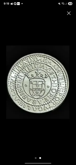 PLATA PORTUGAL 1000$ 1983 SIN CIRCULAR