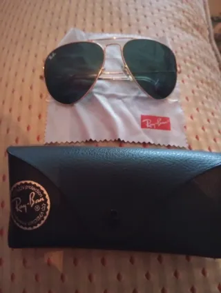 Gafas Ray-Ban Aviator Doradas Lentes Verdes