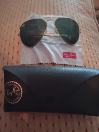 Gafas Ray-Ban Aviator Doradas Lentes Verdes