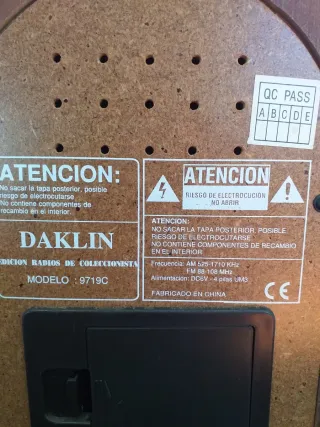 Radio Vintage coleccionista Daklin.Año 1999