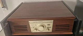 Tocadiscos Sundtech Marrón y Dorado