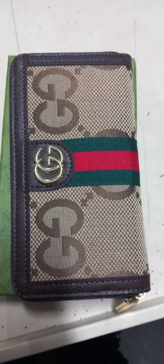 Portafoglio Gucci Beige e Verde