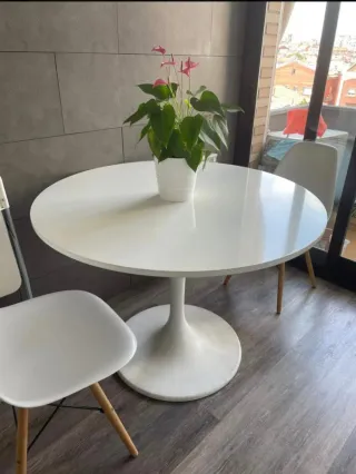 Mesa redonda blanca Ikea