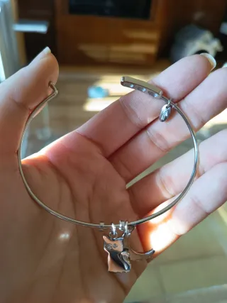 Pulsera Lotus Plata Gatito Luna