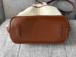 Bolso bombonera Zara de loneta beige