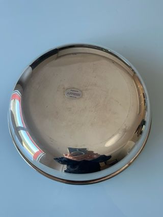 Ciotola tonda liscia metallo placcato argento