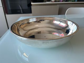 Ciotola tonda liscia metallo placcato argento