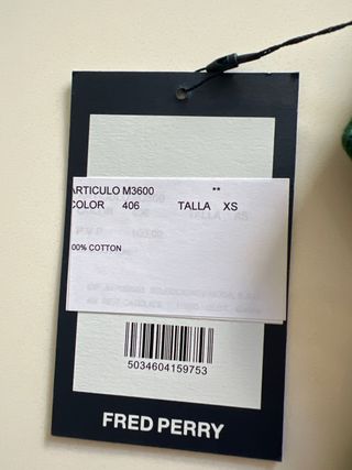 Polo Fred Perry Verde Algodón Regular Fit