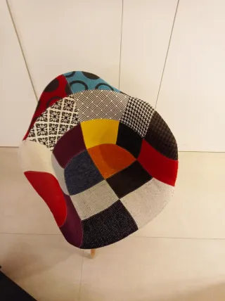 2 Sillas Patchwork Estructura Madera