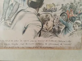 Cuadro antiguo carrera de coches