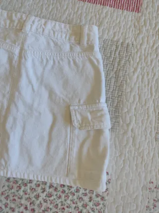 Falda vaquera niña cargo blanca