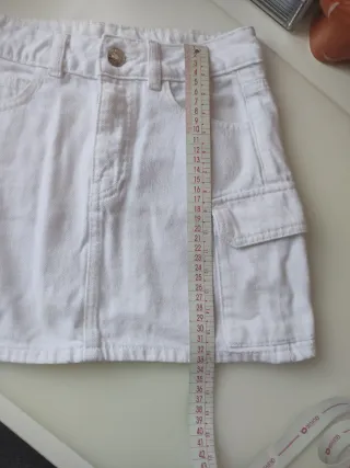 Falda vaquera niña cargo blanca