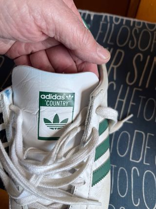 Adidas Country Blancas Franjas Verdes Talla 45 1/3