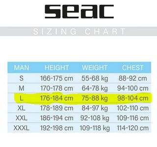NUEVO Traje Neopreno Seac Royal 5.0 Talla L