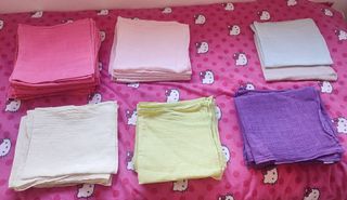 Pañal tela: gasas, pinzas, cobertores