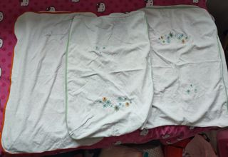 Pañal tela: gasas, pinzas, cobertores