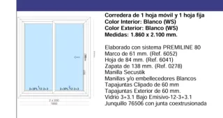 Ventana corredera Kömmerling