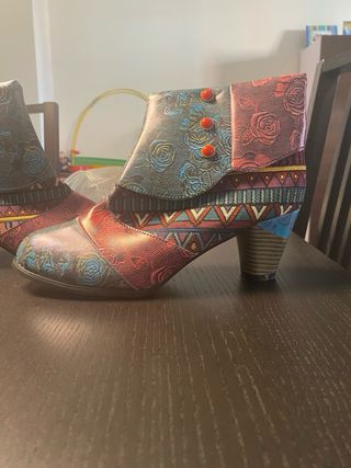 Botas tacón estampado mujer talla 41