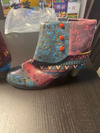 Botas tacón estampado mujer talla 41