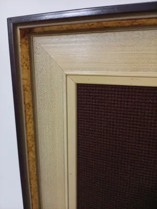 Antico quadro ricamato a mano cavallo