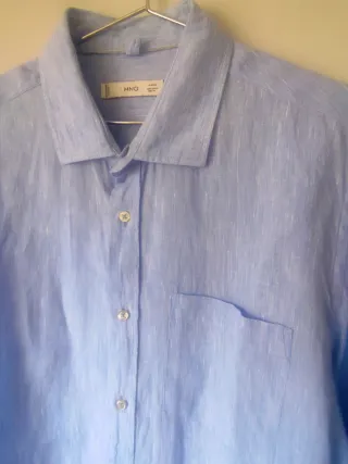 Camisa de lino azul nueva sin etiquetas - Mango