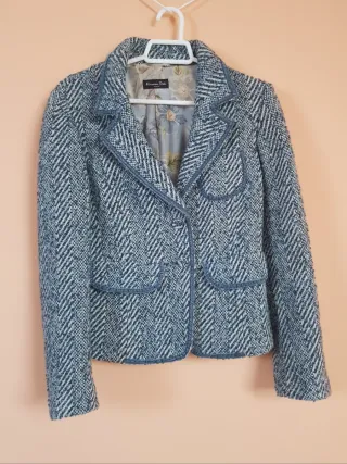 Chaqueta Massimo Dutti azul y gris