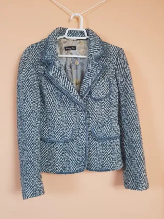 Chaqueta Massimo Dutti azul y gris