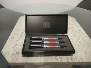 Set 3 penne stilografiche e boligrafo Living & C