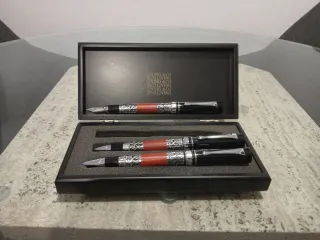 Set 3 penne stilografiche e boligrafo Living & C