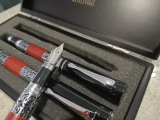 Set 3 penne stilografiche e boligrafo Living & C