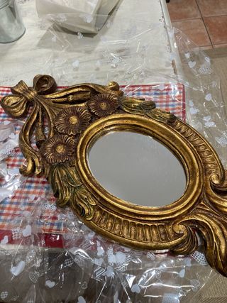 Espejo antiguo marco dorado
