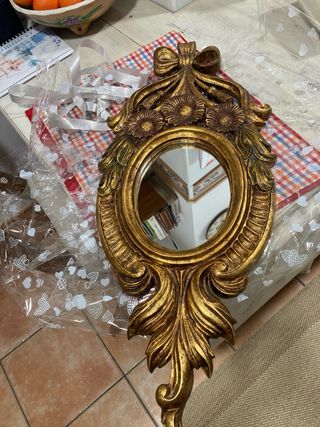 Espejo antiguo marco dorado