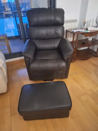 Poltrona reclinabile in pelle autentica