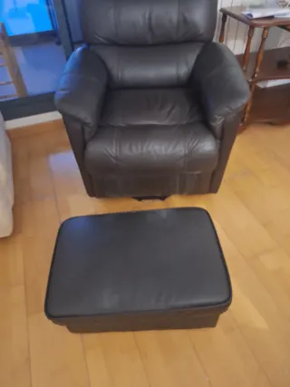 Poltrona reclinabile in pelle autentica