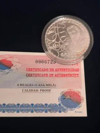 Moneda Plata 10 Euro Gaudí Casa Milá 2002